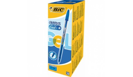 BIC Gelinis rašiklis CRISTALGEL 0.7 mm, mėlynas, pakuotėje 20 vnt 721293