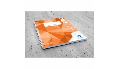 Bloknotas Bluering langeliais A4  80 lapų su metaline spirale per šoną