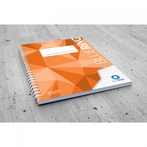 Bloknotas Bluering langeliais A4  80 lapų su metaline spirale per šoną