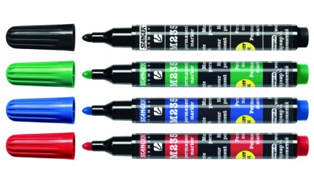 STANGER Permanentiniai žymekliai M235, 1-3 mm, 4 spalvų rinkinys 712012