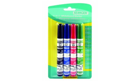STANGER Baltos lentos žymekliai BM241 1-4 mm, 4 spalvų rinkinys 321003