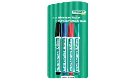 STANGER Baltos lentos žymekliai BM240 1-3 mm, 4 spalvų rinkinys 002510