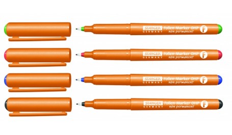 STANGER Žymekliai skaidrėms 0.4 mm, 4 spalvų rinkinys 710049