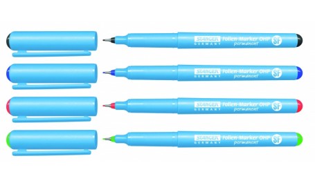 STANGER Permanentiniai žymekliai skaidrėms 0.4 mm, 4 spalvų rinkinys 710019