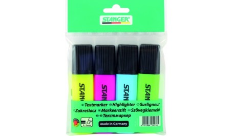STANGER Teksto žymekliai 1-5 mm, 4 spalvų rinkinys 180009000