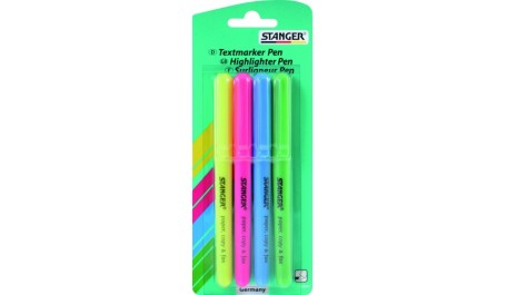 STANGER Teksto žymekliai 1-3 mm, 4 spalvų rinkinys 180009900