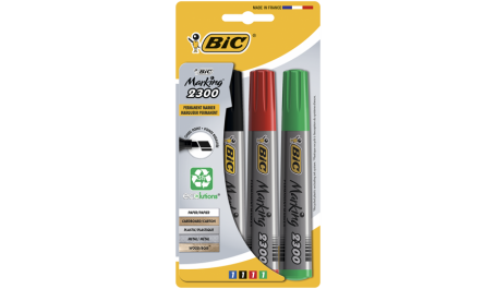 BIC Permanentinių žymeklių rinkinys ECO 2300 4 spalvų rinkinys, 4-5 mm 023041
