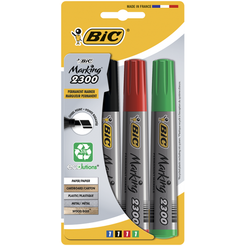 BIC Permanentinių žymeklių rinkinys ECO 2300 4 spalvų rinkinys, 4-5 mm 023041