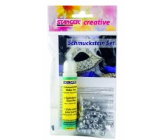 STANGER Dekoravimo rinkinys Gemstone Set dekoravimo piemonės + klijai 30 g 900005
