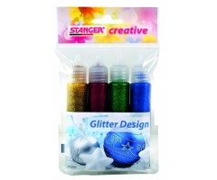 STANGER dekoravimo žymeklių Gliter Design rinkinys 4x25 ml, 960032