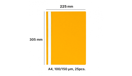 AD Class Segtuvėlis skaidriu viršeliu 100/150 Oranžinis, pakuotėje 25vnt
