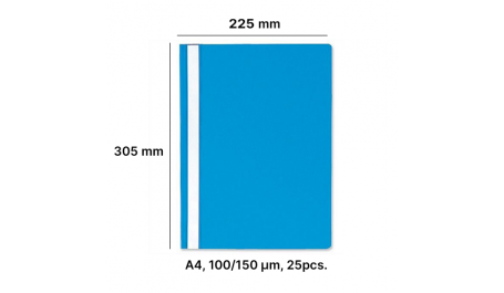 AD Class Segtuvėlis skaidriu viršeliu 100/150 Mėlynas, pakuotėje 25vnt