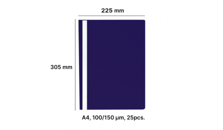 AD Class Segtuvėlis skaidriu viršeliu 100/150 Tamsiai mėlynas, pakuotėje 25vnt