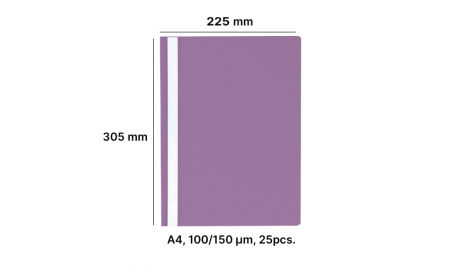 AD Class Segtuvėlis skaidriu viršeliu 100/150 violetinė, pakuotėje 25vnt