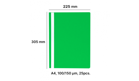AD Class Segtuvėlis skaidriu viršeliu 100/150 šviesiai žalia, pakuotėje 25vnt