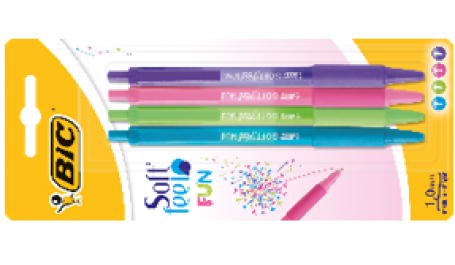 BIC Tušinukai Soft Feel Clic Fun, skirtingų spalvų, 4 vnt.