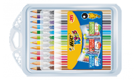 Kid Couleur felt pens, Plastidecor crayons and Evolution coloring pencils