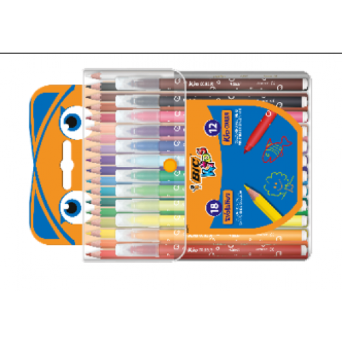 Kid Couler flomasteriai ir Evolution spalvinimo pieštukai