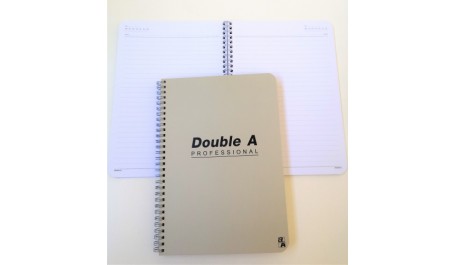 Double A bloknotas su spirale šone, linijomis, WBN B5 formato, 70 gsm, 60 lapų. (Kreminės spalvos)