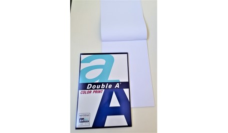 Double A sąsiuvinis užrašams, A4 formato, 90 gsm baltas popierius, 40 lapų.