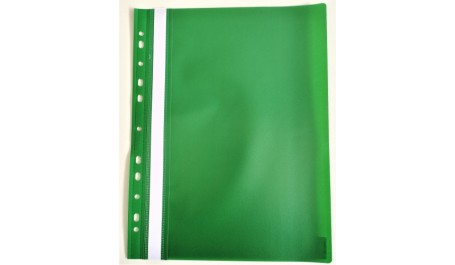 Segtuvelis skaidriu viršeliu ir perforacija AD Class  100/150 žalias , 25 vnt./pak.