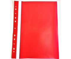 Segtuvelis skaidriu viršeliu ir perforacija AD Class  100/150 Raudonas 25 vnt./pak..