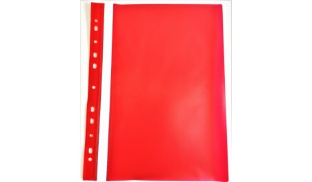 Segtuvelis skaidriu viršeliu ir perforacija AD Class  100/150 Raudonas 25 vnt./pak..