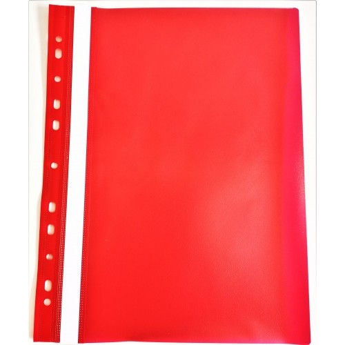 Segtuvelis skaidriu viršeliu ir perforacija AD Class  100/150 Raudonas 25 vnt./pak..