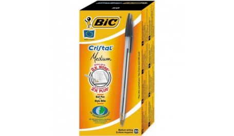 Bic Tušinukas CRISTAL 1.0 mm, Juodas, pakuotėje 50 vnt 847897
