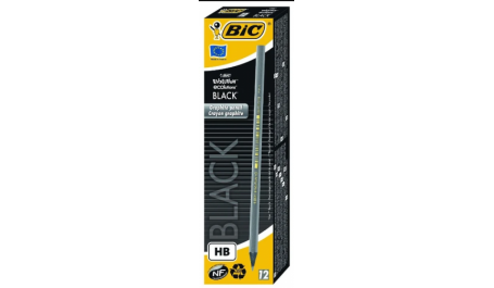BIC Pieštukai EVOLUTION BLACK ECO HB, 12vnt. pakuotėje
