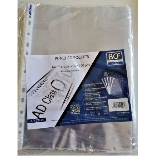 Įmautės AD Class A4 skaidrios 40mic. ECONOMY 100 vnt.