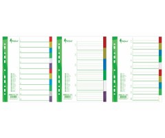 Skiriamieji lapai Forpus, A4, 1-12 spalvos, plastikiniai  0807-013