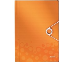 Aplankas su gumele Leitz WOW, A4, plastikinis, oranžinis  0816-116