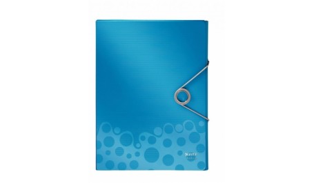 Aplankas-dėklas su gumele Leitz WOW, A4, plastikinis, mėlynas 0816-119