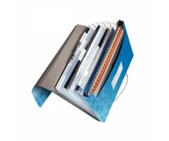 Aplankas-kartoteka su gumele Leitz WOW, A4, plastikinis, mėlynas, 6 skyrių  0816-103