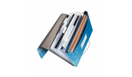 Aplankas-kartoteka su gumele Leitz WOW, A4, plastikinis, mėlynas, 6 skyrių 0816-103