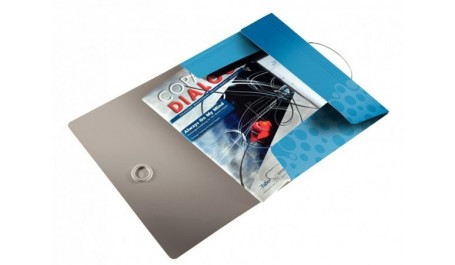 Aplankas su gumele Leitz WOW, A4, plastikinis, mėlynas  0816-113