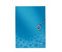 Aplankas su gumele Leitz WOW, A4, plastikinis, mėlynas  0816-113