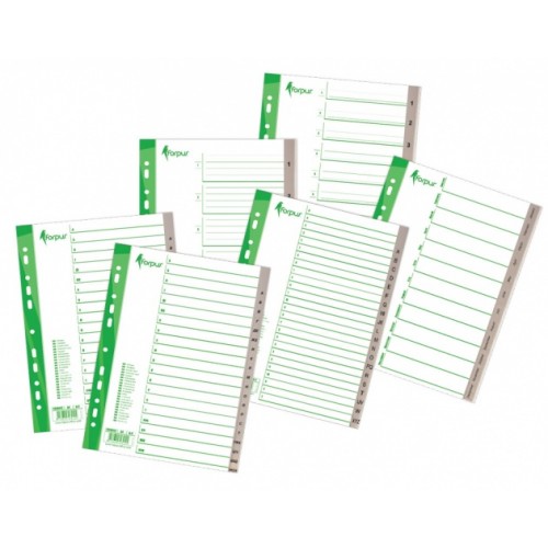 Skiriamieji lapai Forpus Maxi, 245x297mm, 1-12 skaičiai, plastikiniai  0807-018