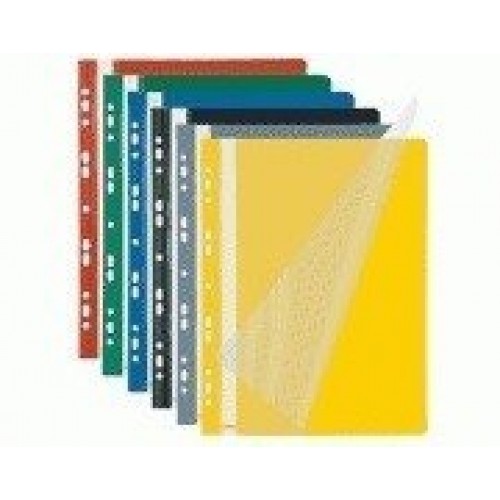 Segtuvelis skaidriu viršeliu su perforacija, A4, juodas  0814-022