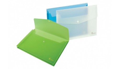 Aplankas su spaude Forpus, A4, plastikinis, su praplėtimu, baltas, skaidrus  0820-001
