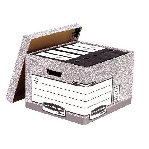 Archyvinė dėžė Fellowes, 387x294x445mm, pilka, ekologiška, nuimamas dangtis  0830-107