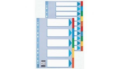 Skiiamieji lapai Esselte, A4, 1-10 spalvos, kartoniniai  0808-102