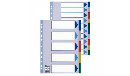 Skiriamieji lapai Esselte, A4, 1-10 spalvos, plastikiniai  0807-115