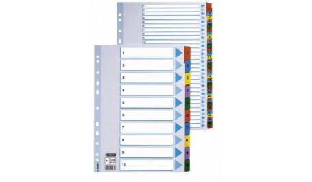 Skiriamieji lapai Esselte Mylar, A4, 1-12 skaičiai, spalvoti  0807-111