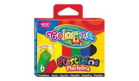 Plastilinas Colorino Kids, kvadratinės formos, 6 spalvų