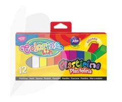 Plastilinas Colorino Kids, kvadratinės formos, 12 spalvų 02892