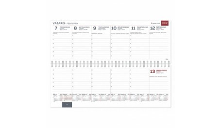 Horizontalus stalo kalendorius Memo PVC 2020m. juodas