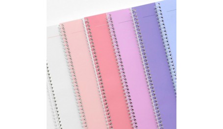 Bloknotas Double A WBN A5 su spirale šone linijomis,70g 40l įv.pastelinių spalvų