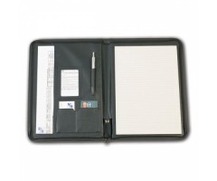 Aplankas dokumentams ASISTENT su užtrauktuku ir bloknotu, A4, odos pakaitalas, juodas  0905-028
